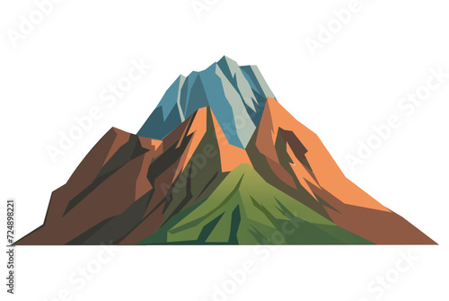 Artichelen mountains of colorful set. Demonstration of the grandeur of mountains in this eye-catching illustration  where a harmonious blend of design and cartoon aesthetics. Vector illustration.