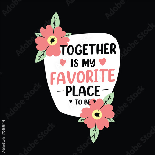 Hand drawn Valentine's Day lettering typography text, badge, icon, Romantic quote vector lettering typography. Holiday calligraphy with hearts.