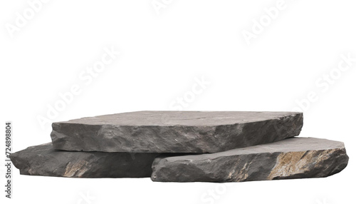 render of a stone podium isolated on a transparent background.