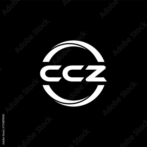 CCZ letter logo design with black background in illustrator, cube logo, vector logo, modern alphabet font overlap style. calligraphy designs for logo, Poster, Invitation, etc. photo