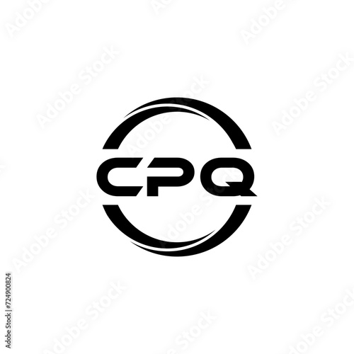 CPQ letter logo design with white background in illustrator, cube logo, vector logo, modern alphabet font overlap style. calligraphy designs for logo, Poster, Invitation, etc. photo