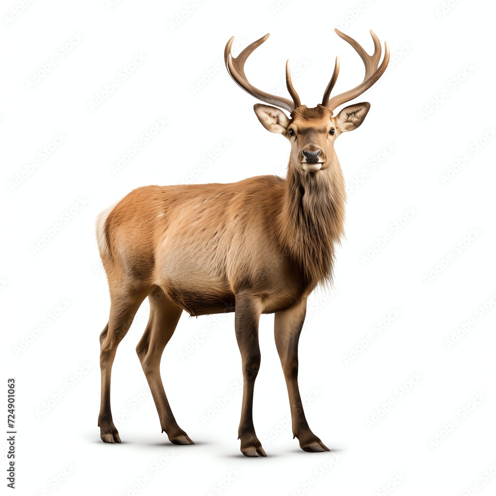 Fototapeta premium a elk, studio light , isolated on white background