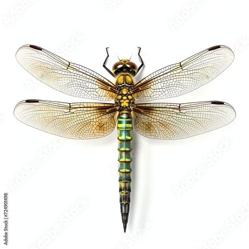 a dragonfly, studio light , isolated on white background, © singgih