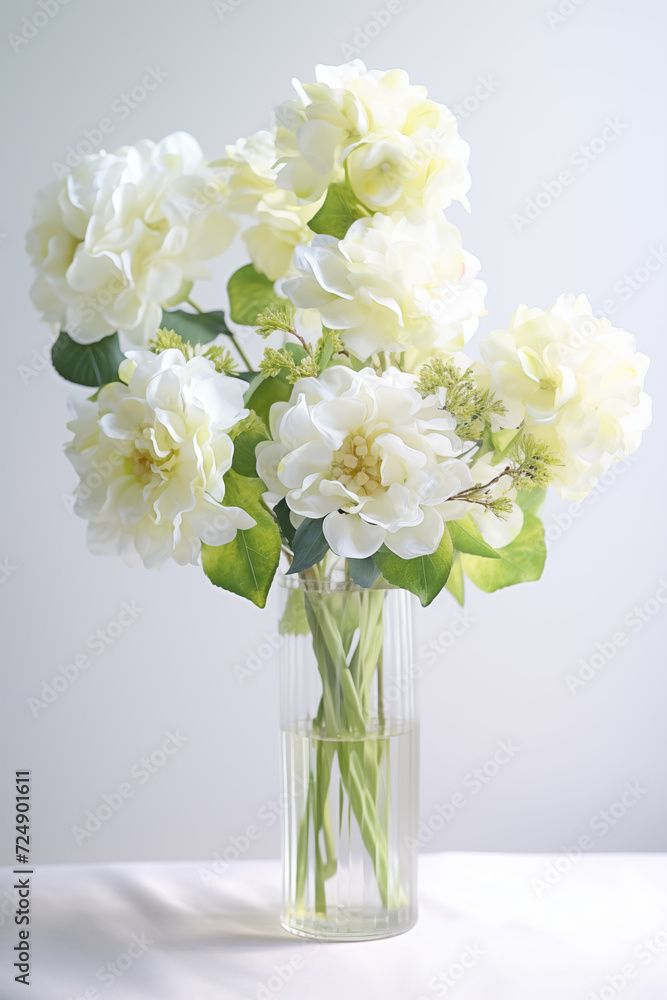 Celebrating White day. Bouquet of white flowers and gift. Celebrating White day. Bouquet of white flowers and gift.