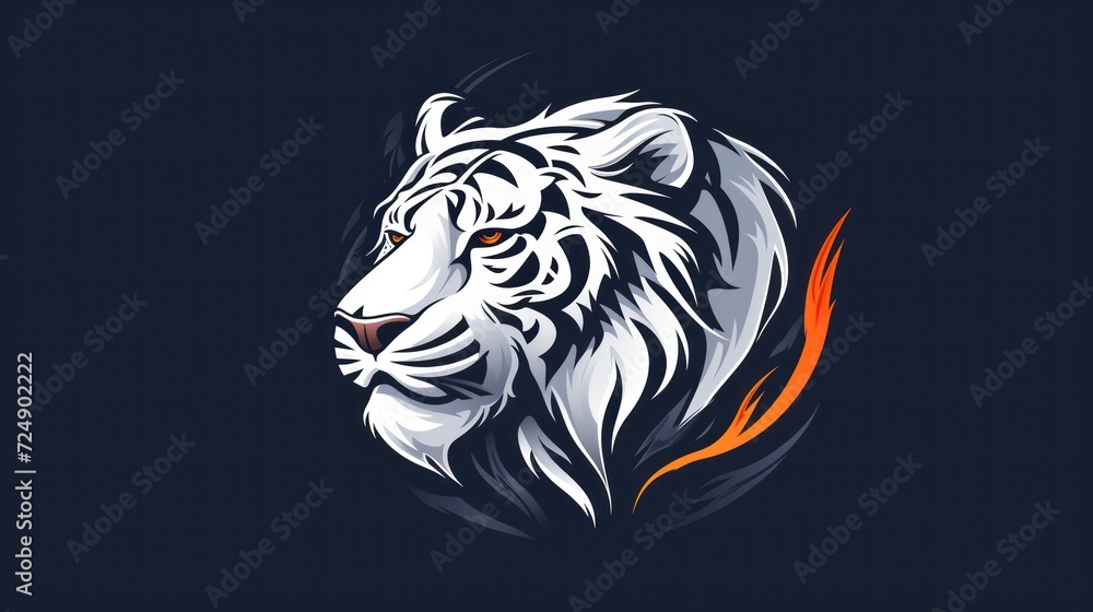 white tiger head mascot logo AI generated image