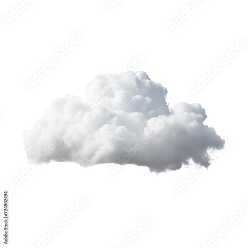 Realistic White Cloud on Sky: A Photo, Isolated on Transparent Background, PNG