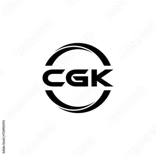 CGK letter logo design with white background in illustrator, cube logo, vector logo, modern alphabet font overlap style. calligraphy designs for logo, Poster, Invitation, etc.