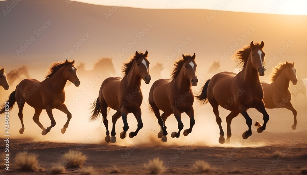 Fototapeta premium horses in the desert