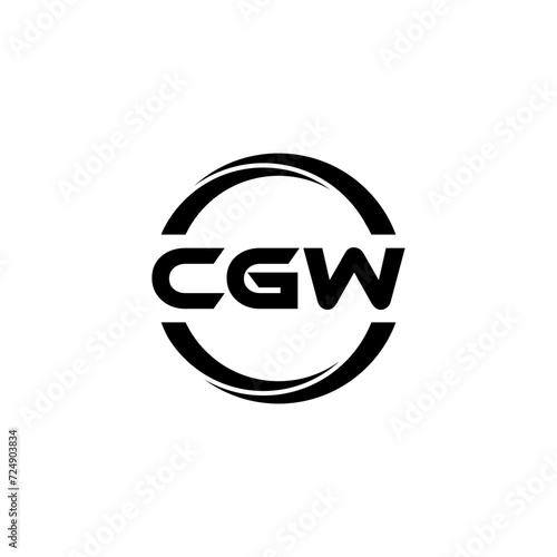 CGW letter logo design with white background in illustrator  cube logo  vector logo  modern alphabet font overlap style. calligraphy designs for logo  Poster  Invitation  etc.