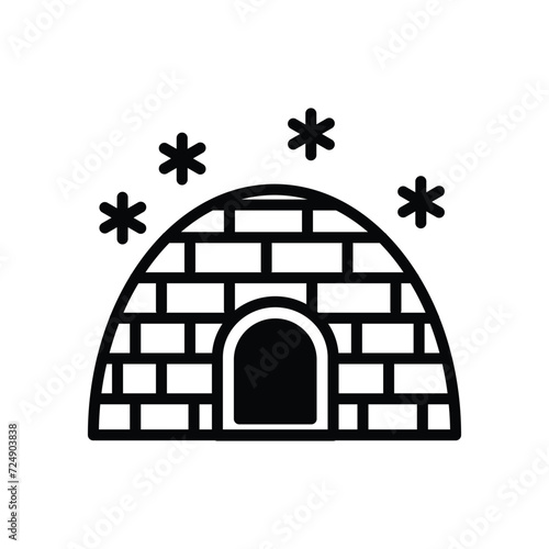 17 igloo icon with white background vector stock illustration
