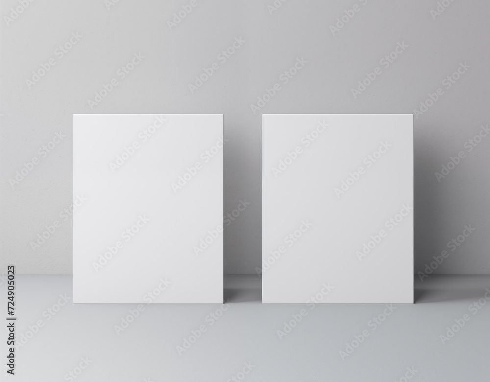 Blank square business card mockup with gray background Blank square business card mockup with gray background