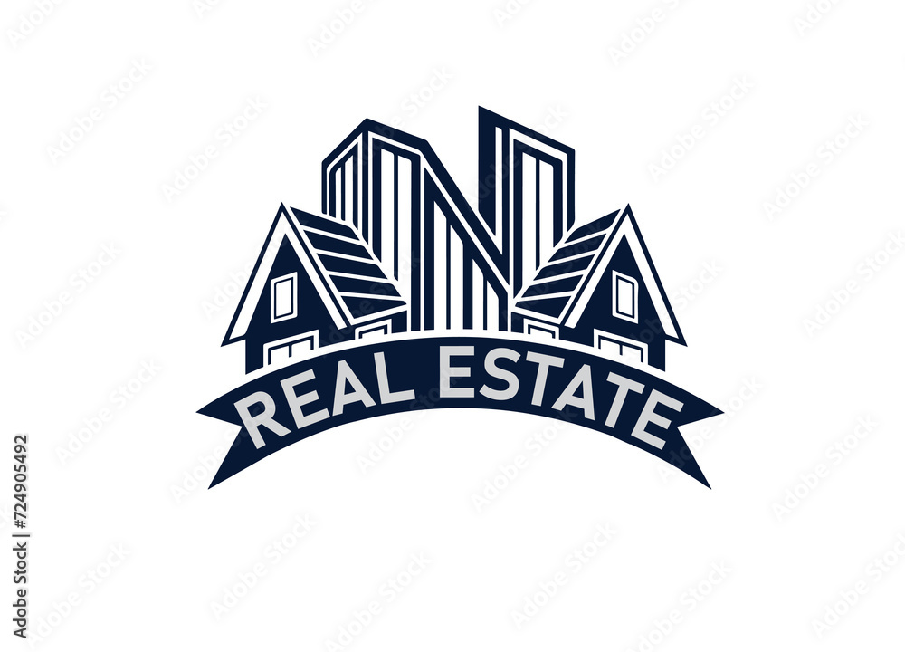 Obraz premium Real Estate Vector Logo Design, Building real estate logo design. brawnydesignAZ