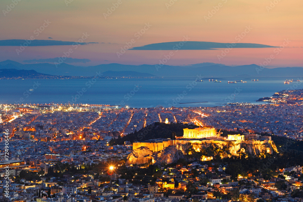 Athens after sunset, Greece