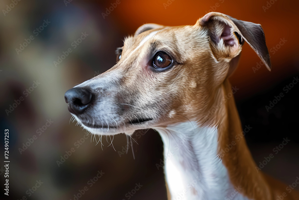 Whippet - originated in England, a small sighthound breed known for their speed and gentle personality