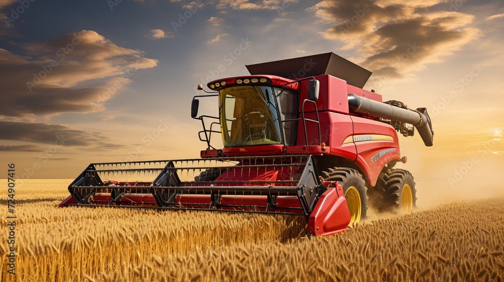 Obraz premium Combine harvester machine