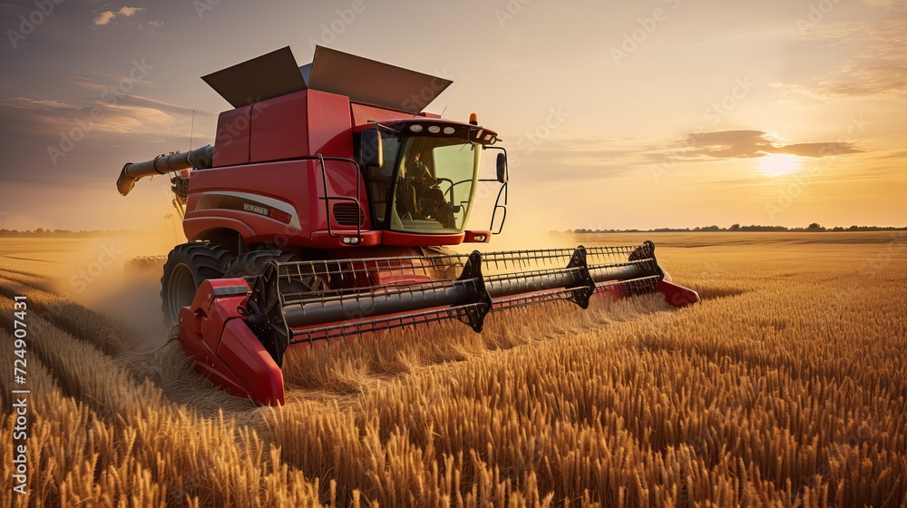 Fototapeta premium Combine harvester machine