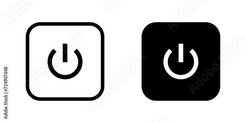 square power button icon vector illustration photo