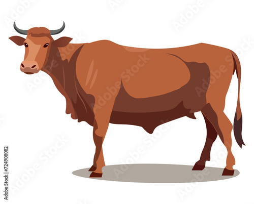 Cow of colorful set. This whimsical illustration feature a charming cartoon-style cow design against a clean white background. Vector illustration.