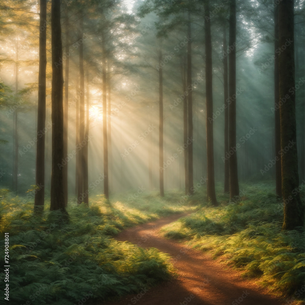 Obraz premium morning in the forest