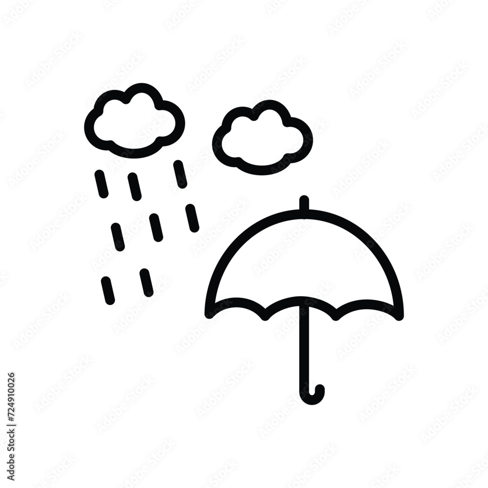 03 umbrella icon with white background vector stock illustration