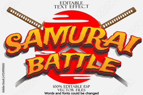 Editable samurai text effect