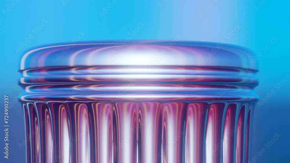 Loop Color Columns 3D loop animation of the top part of a Greek column in holographic ...
