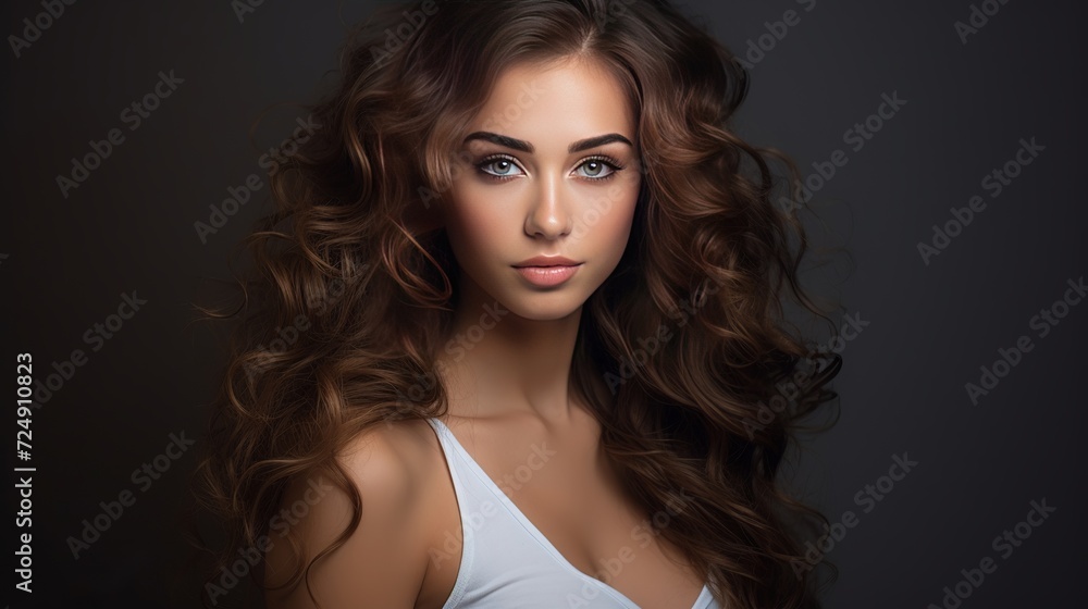 Expressive young lady posing in the studio