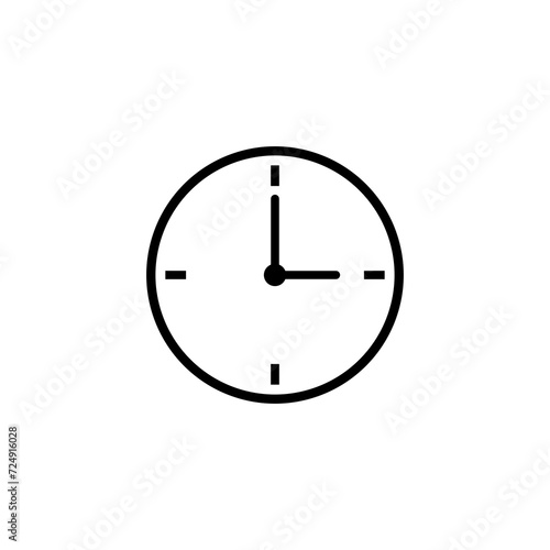 Clock logo icon isolated on transparent background