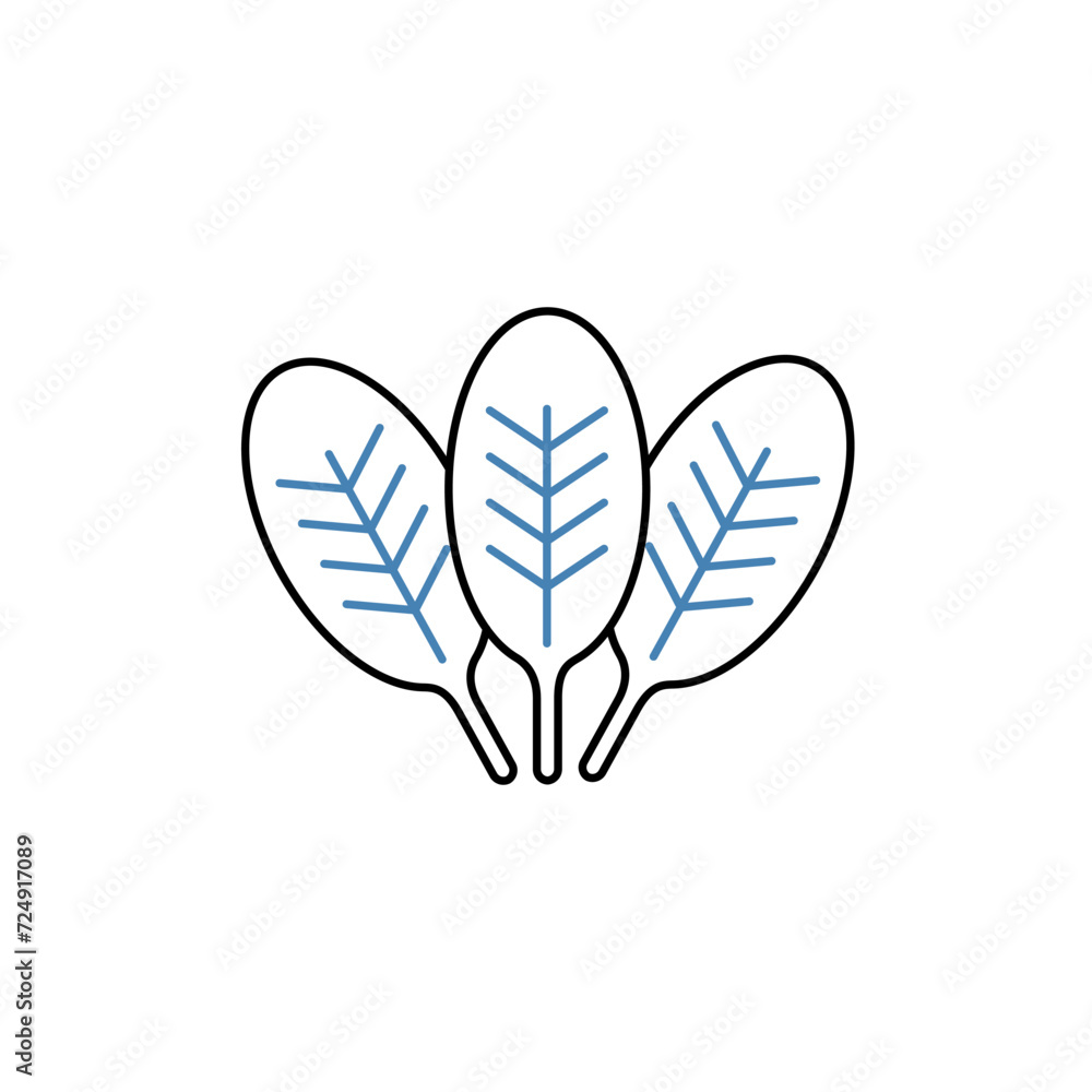 spinach concept line icon. Simple element illustration. spinach concept outline symbol design. spinach concept line icon. Simple element illustration. spinach concept outline symbol design.