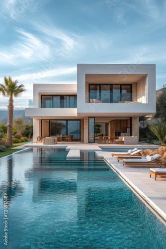 Modern luxury mediterranean home with swimming pool © piai