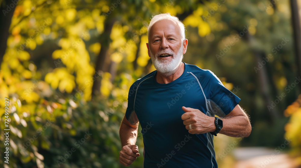 Senior old age man going for a running and living a healthy outdoor lifestyle for longevity Senior old age man going for a running and living a healthy outdoor lifestyle for longevity