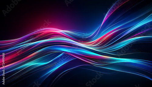 Abstract vibrant and flowing neon color wave light background