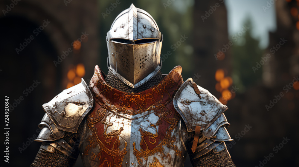 Middle age knight in armour Middle age knight in armour