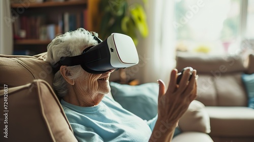 Virtual Reality Therapy, Pensioners Embracing Modern Technology © Jiraphiphat