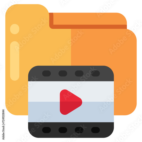 Premium download icon of video folder 