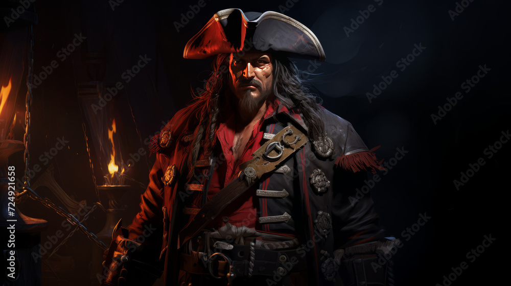 A pirate in cyberpunk style