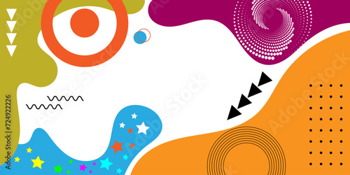 Abstract geometric shapes design. pop art background with wave pattern. Vector pattern for web, vintage, advertisement, commercial banner, poster, color wave template and presentation design	