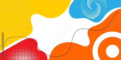 Abstract geometric shapes design. pop art background with wave pattern. Vector pattern for web, vintage, advertisement, commercial banner, poster, color wave template and presentation design	