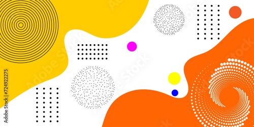Abstract geometric shapes design. pop art background with wave pattern. Vector pattern for web, vintage, advertisement, commercial banner, poster, color wave template and presentation design	