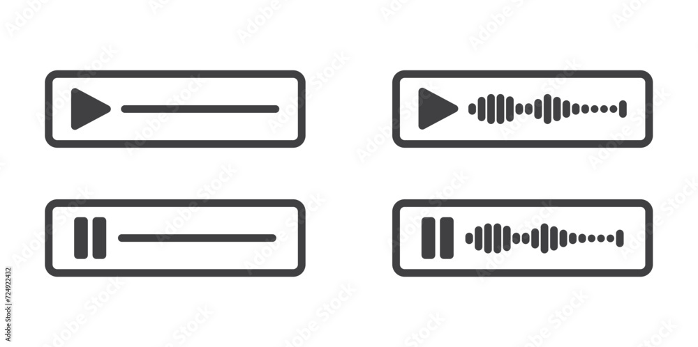 Simple set of Voicenote icon. Voice message icon. Voice notes icon, vector illustration of voice message bubbles. chatroom. Record voice message for phone correspondence. Social media icon. Simple set of Voicenote icon. Voice message icon. Voice notes icon, vector illustration of voice message bubbles. chatroom. Record voice message for phone correspondence. Social media icon.