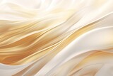 Glittering tendrils of golden liquid dance across a pristine white canvas, a luxurious abstract wavy background.