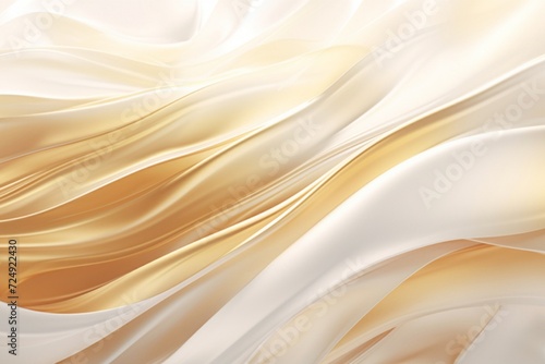 Glittering tendrils of golden liquid dance across a pristine white canvas, a luxurious abstract wavy background.