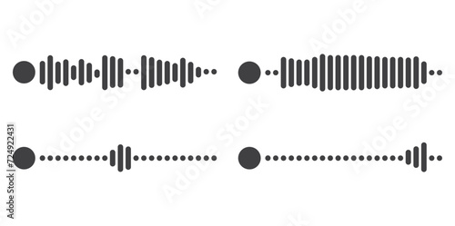 Voice message icon set. Voice notes icon, vector illustration of voice message bubbles. chatroom. Record voice message for phone correspondence. Social media icon.