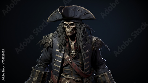 A undead pirate in dark colors, halloween motive 