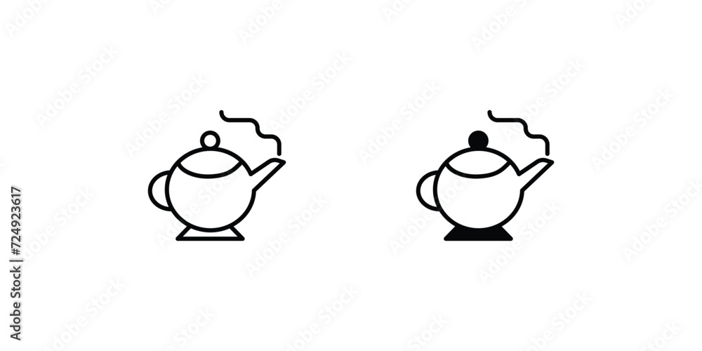 Obraz premium 25 tea pot icon with white background vector stock illustration