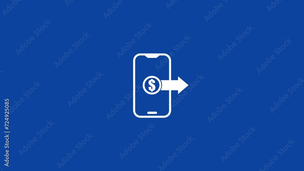 Animated Mobile banking money transfer concept Animated Mobile banking money transfer concept
