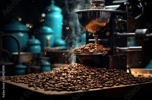 Rich aromas and the sound of grinding fill the cozy kitchen as the coffee mill turns, preparing a perfect cup of comfort
