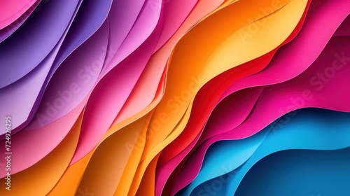 Abstract background of colorful wave paper textured. AI generated image