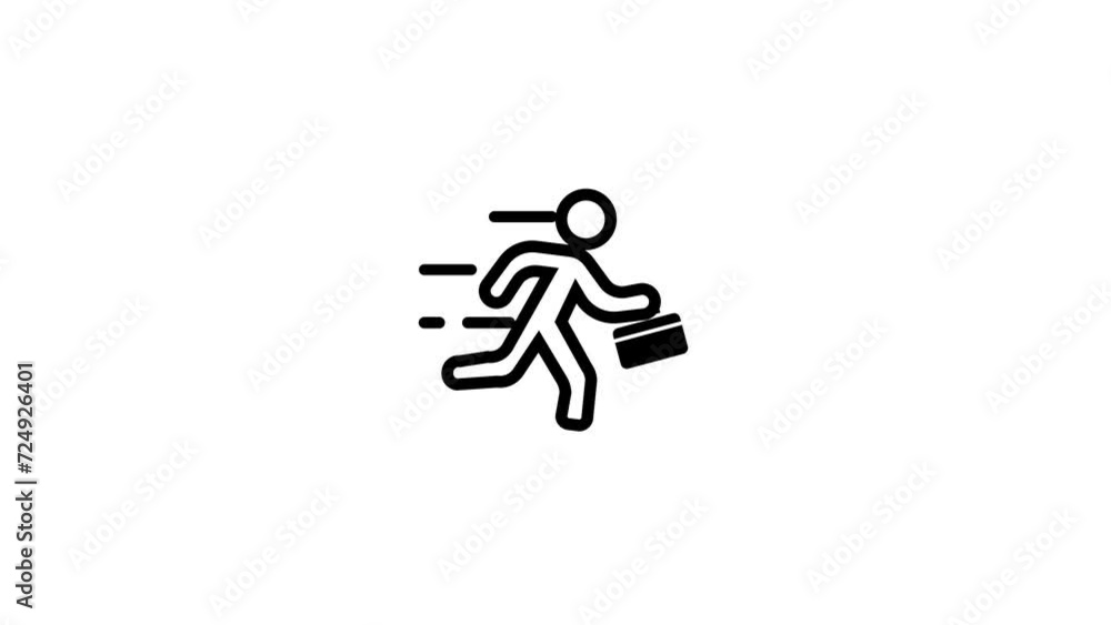 Pictogram businessman walking with briefcase. Pictogram businessman walking with briefcase.