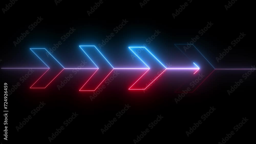 Abstract color neon arrow icon animation concept video Abstract color neon arrow icon animation concept video